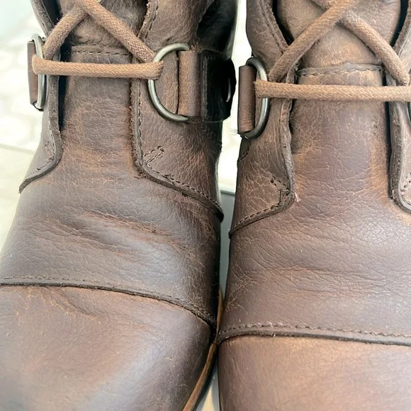 SOREL Joan of Arctic ll Wedge Tobacco Brown Leather Mid Boot Waterproof Bootie - Picture 10 of 14